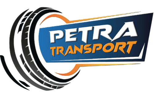 Petra Transport logo with tire design.