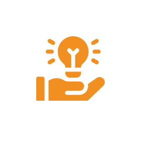 Hand holding a glowing light bulb.