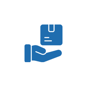 Hand holding a package, delivery icon.